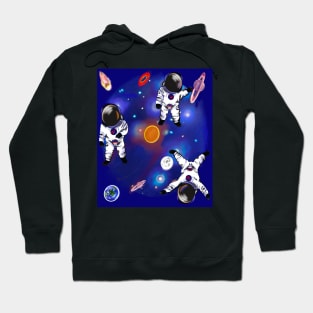 Space odyssey  - space design with rings of Saturn and galaxy background Hoodie